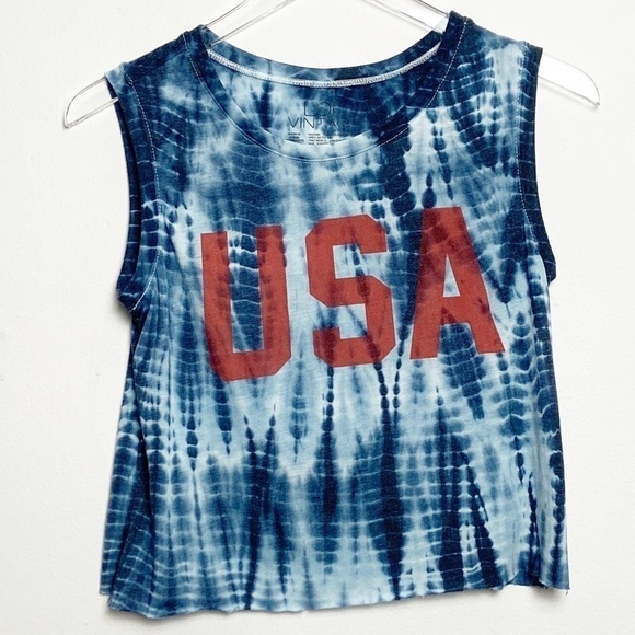 LOL VINTAGE | USA Muscle Tee Bleached Tie Dye Tank - Picture 2 of 6
